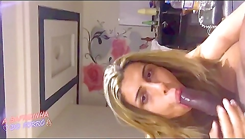 My amateur blonde babe with natural tits is doing a deepthroat sex