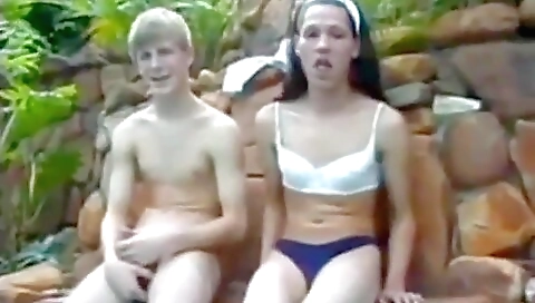 Old dude with a big dick has a titty dress on for anal