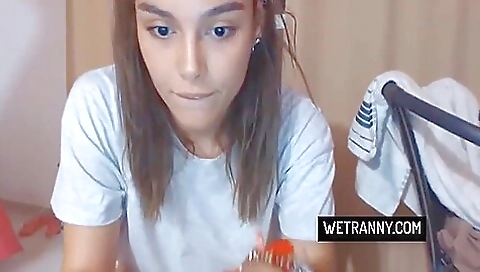 Amateur tattooed chick shows off her big natural breasts