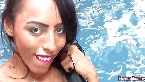 Sexy brunette with nice tits is stretching and stretching hard