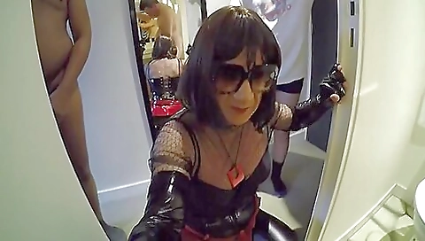 Busty shemale with a hot body and a sexy body is sucking