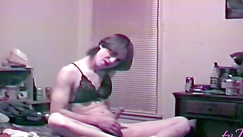 Busty brunette 18+ shows her sexy body and lingerie